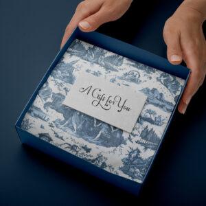 Vintage French Chariot of Dawn Toile de Jouy-Blue Tissue Paper