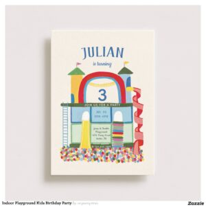 Indoor Playground Kids Birthday Party Invitation