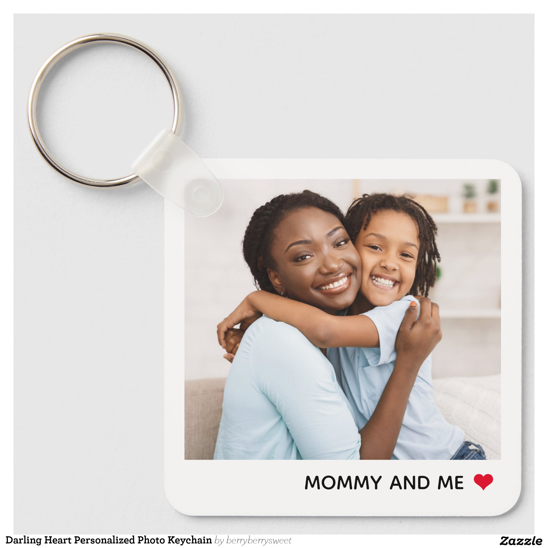 Darling Heart Personalized Photo Keychain