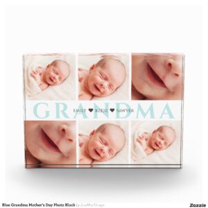 Blue Grandma Mother's Day Photo Block