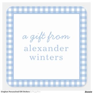 Gingham Personalized Gift Stickers