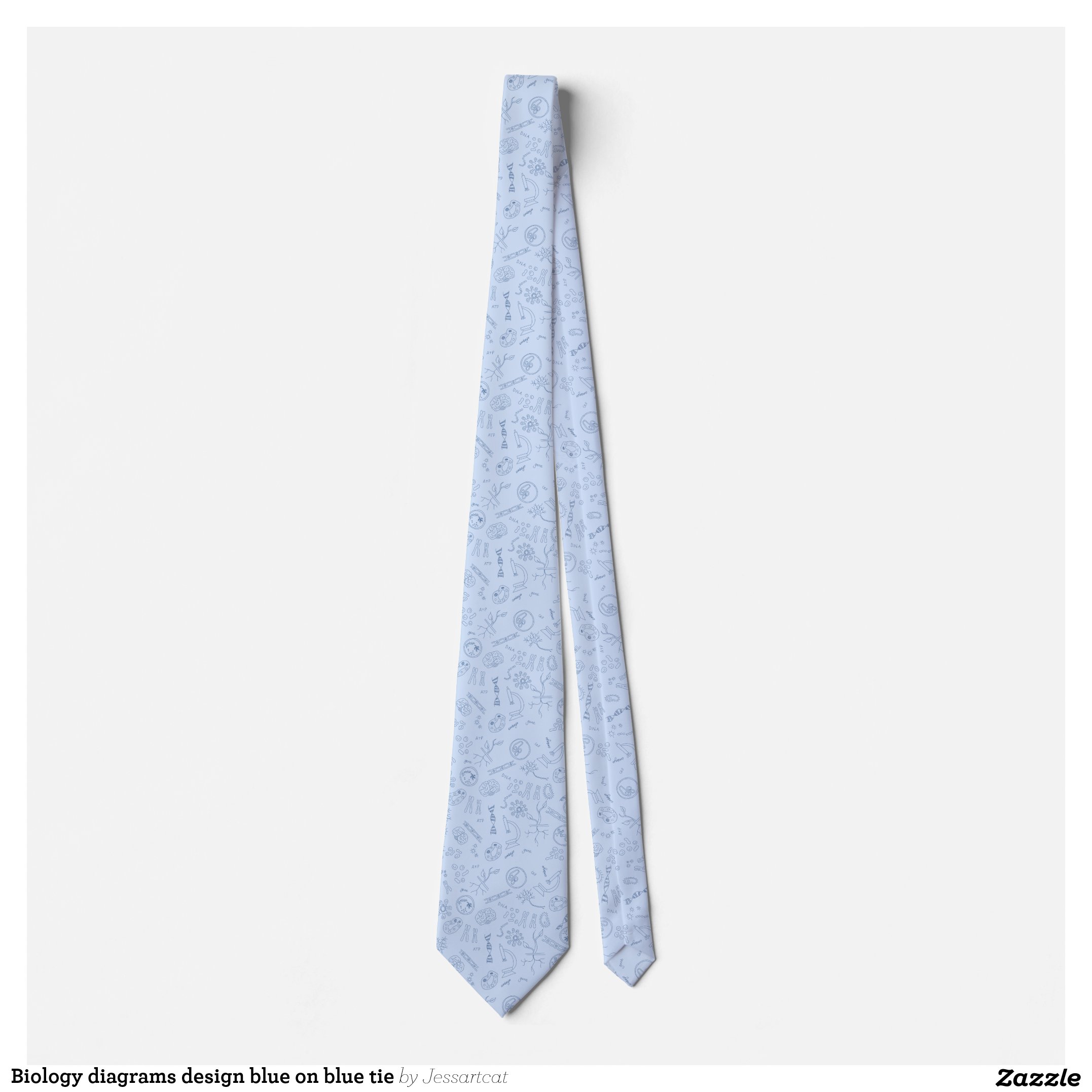 Biology diagrams design blue on blue tie