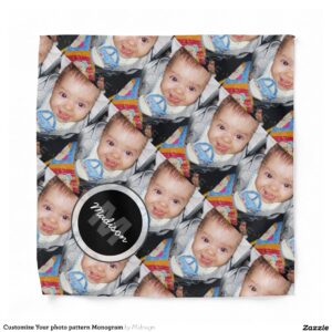 Customize Your photo pattern Monogram Bandana