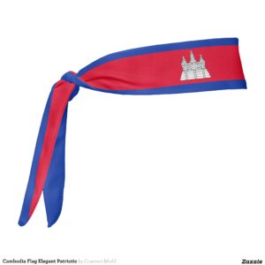 Cambodia Flag Elegant Patriotic Tie Headband