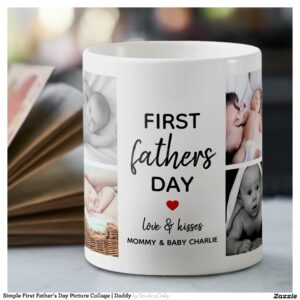 Simple First Father's Day Picture Collage Daddy Coffee Mug