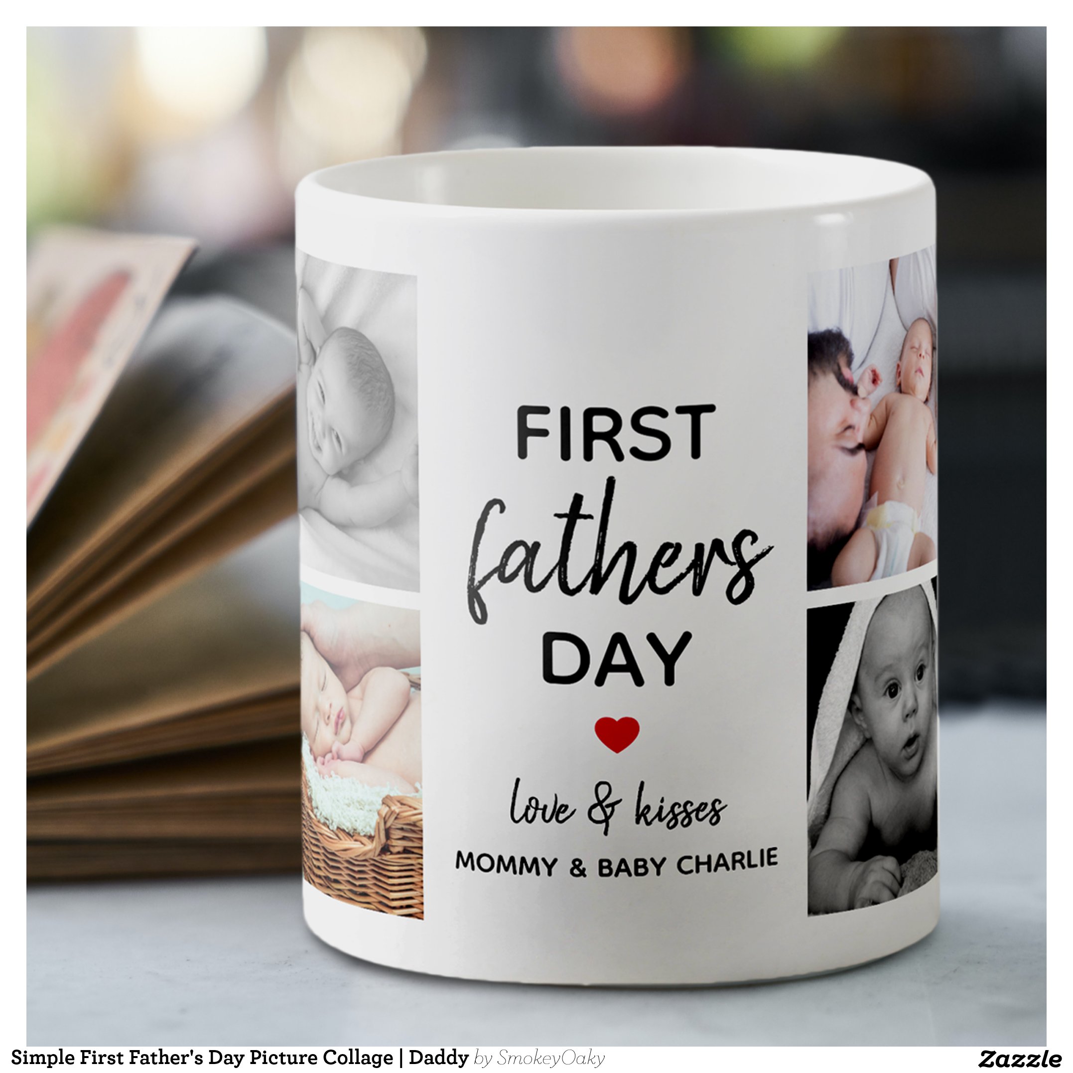 Simple First Father's Day Picture Collage Daddy Coffee Mug