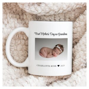 First Mothers Day as Grandma New Baby Photo Coffee Mug