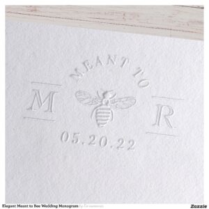 Elegant Meant to Bee Wedding Monogram Embosser