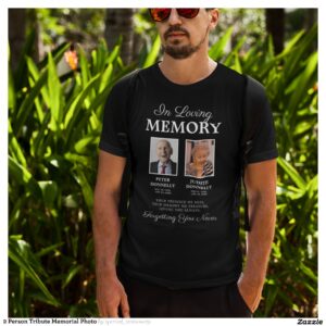 2 Person Tribute Memorial Photo T-Shirt