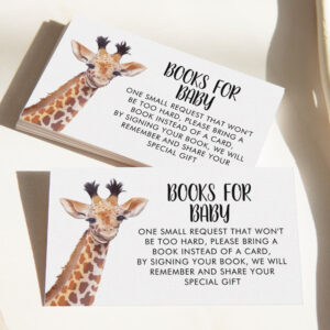 Baby Giraffe Safari Book Request Enclosure Card