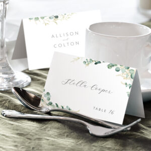 Rustic eucalyptus greenery boho wedding Place Card