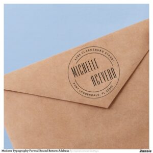 Modern Typography Formal Round Return Address Self-inking Stamp