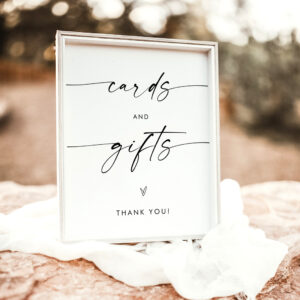 Minimalist Cards and Gifts Sign Modern Wedding