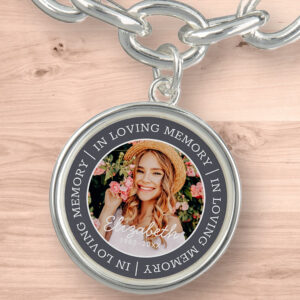 Memorial In Loving Memory Modern Custom Photo Bracelet