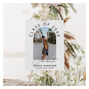 Modern Arch Photo Graduation Welcome Sign