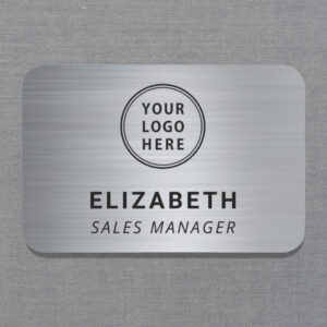 Company Logo Professional Silver Name Tag