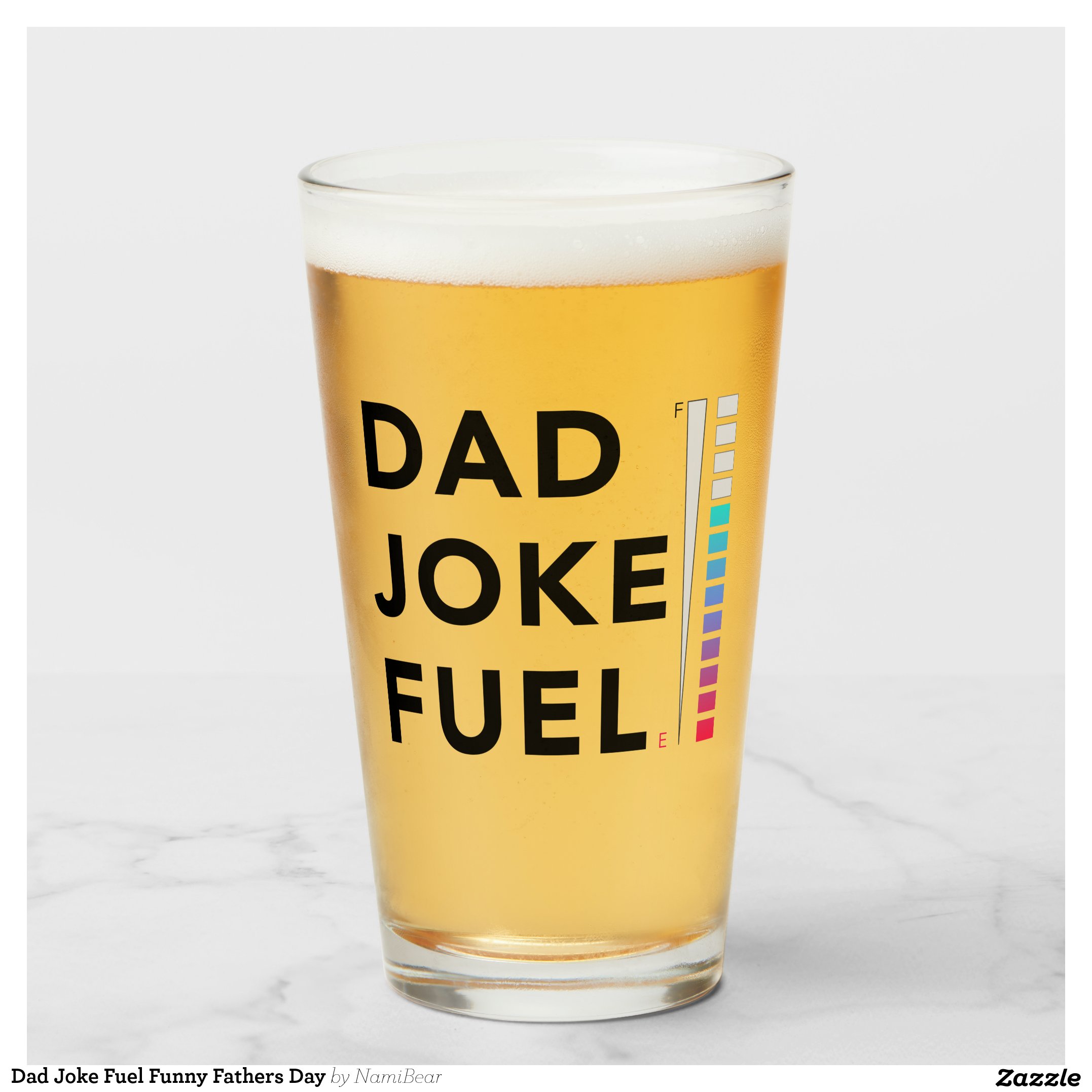 Dad Joke Fuel Funny Fathers Day Glass