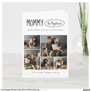 Cute Happy Mother's Day Photo Folded Greeting Card