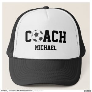 football / soccer COACH Personalized Trucker Hat