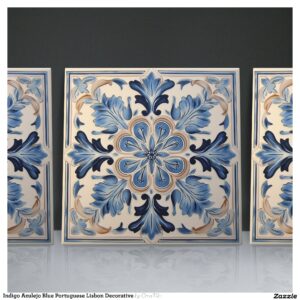 Indigo Azulejo Blue Portuguese Lisbon Decorative Ceramic Tile