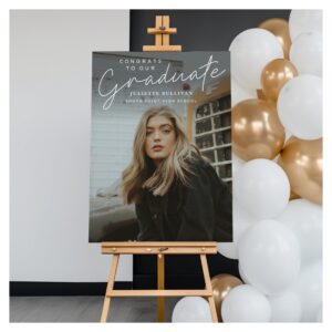 Modern Script Simple Photo Graduation Welcome Foam Board