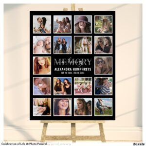 Celebration of Life 18 Photo Funeral Foam Board