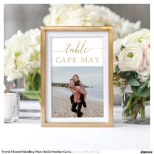 Travel Themed Wedding Photo Table Number Cards