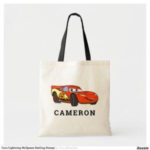 Cars Lightning McQueen Smiling Disney Tote Bag