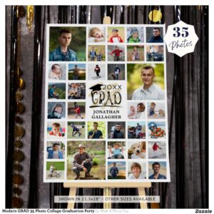 Modern GRAD 35 Photo Collage Graduation Party Foam Board