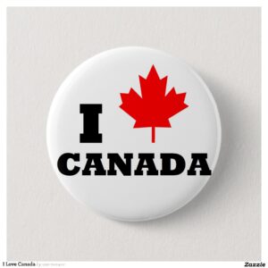 I Love Canada Button