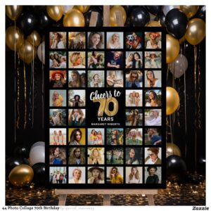 44 Photo Collage 70th Birthday Foam Board