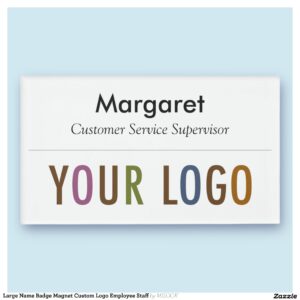 Large Name Badge Magnet Custom Logo Employee Staff
