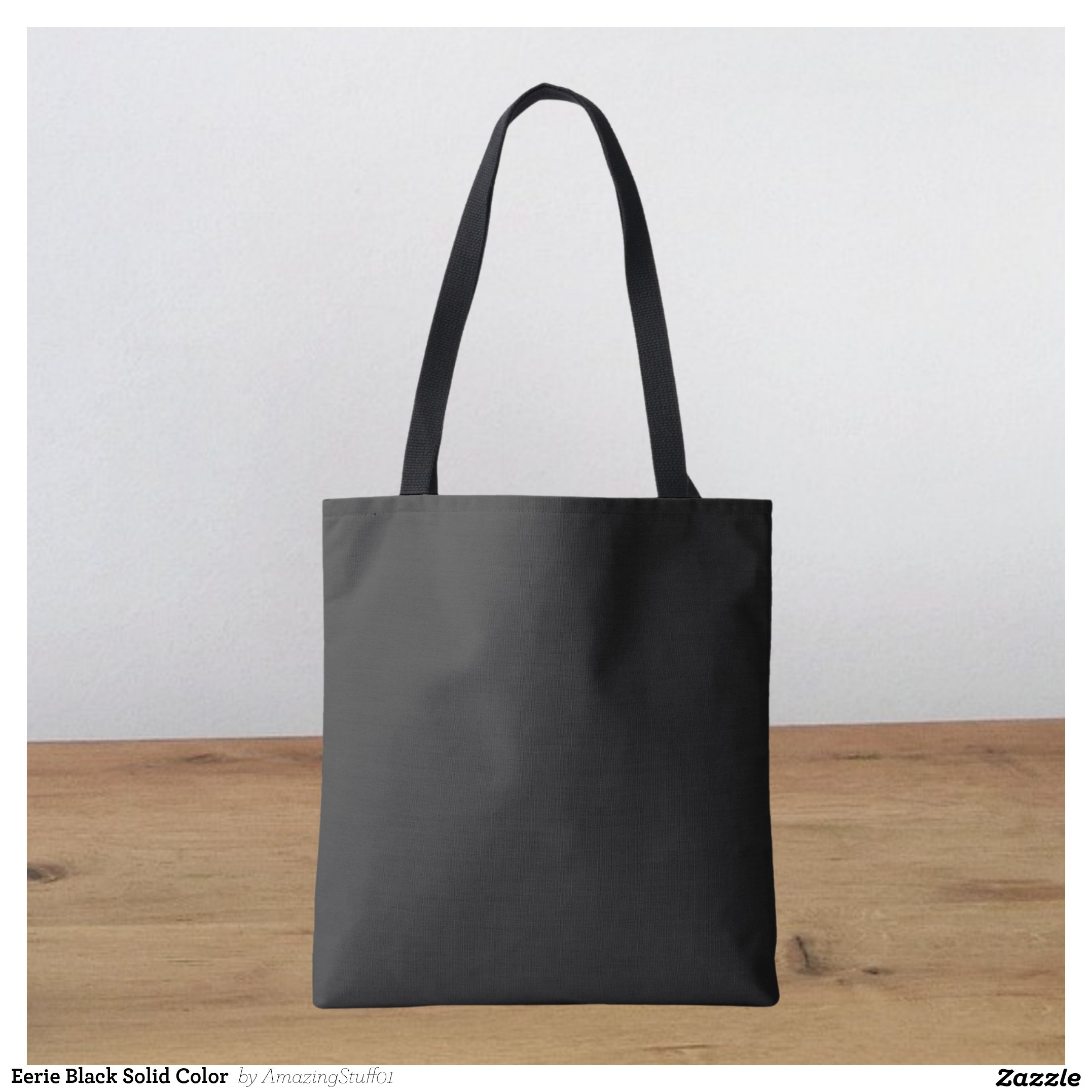 Eerie Black Solid Color Tote Bag