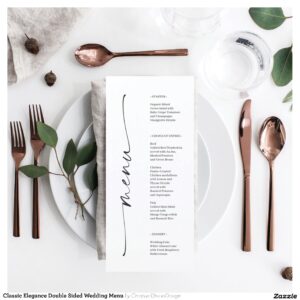Classic Elegance Double Sided Wedding Menu