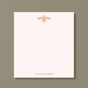 Rose Gold Cute Bee Pink Nature Personalized Notepad