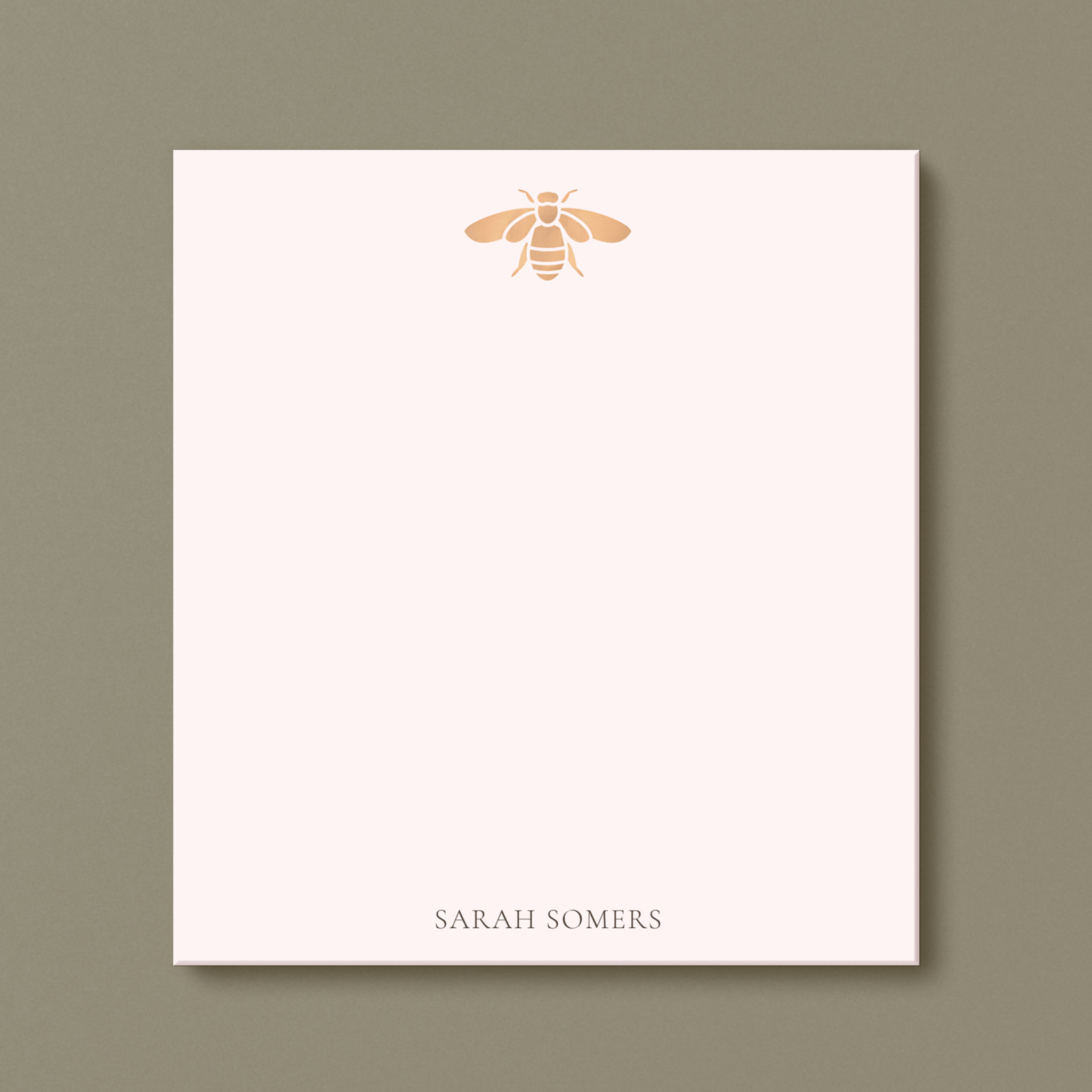 Rose Gold Cute Bee Pink Nature Personalized Notepad