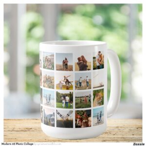 Modern 28 Photo Collage Coffee Mug
