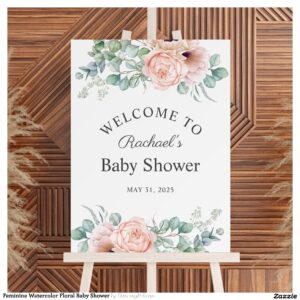 Feminine Watercolor Floral Baby Shower Foam Board