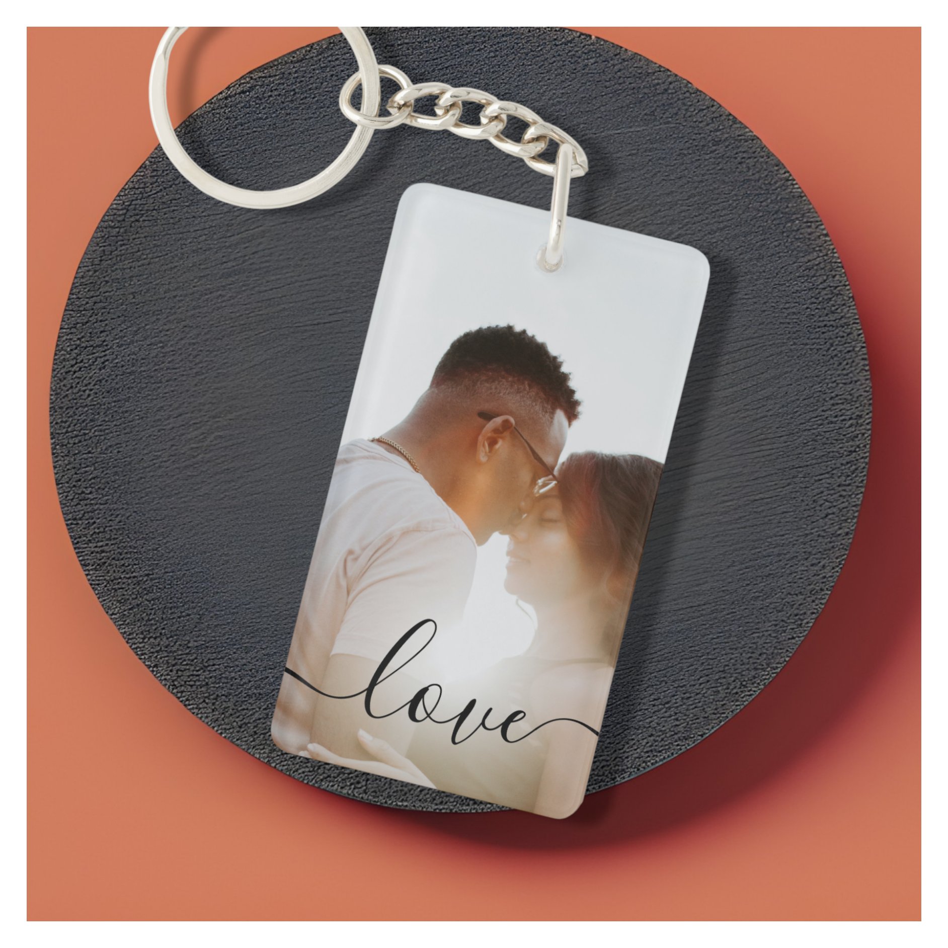 Personalized Photo and Text Photo Collage Keychain