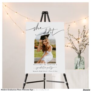 Modern Graduation Photo Welcome Sign