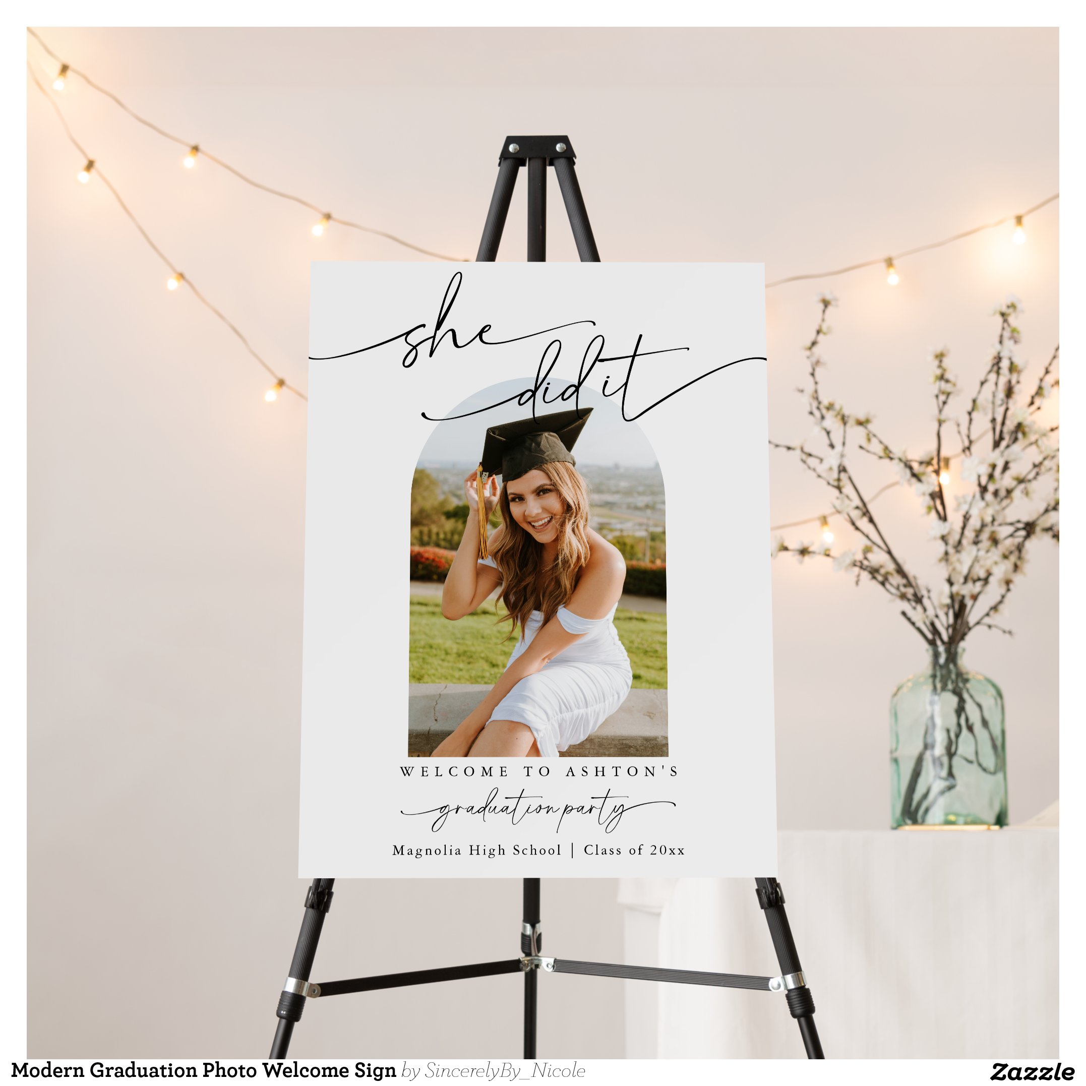 Modern Graduation Photo Welcome Sign