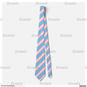 Trans Flag Stripes Neck Tie