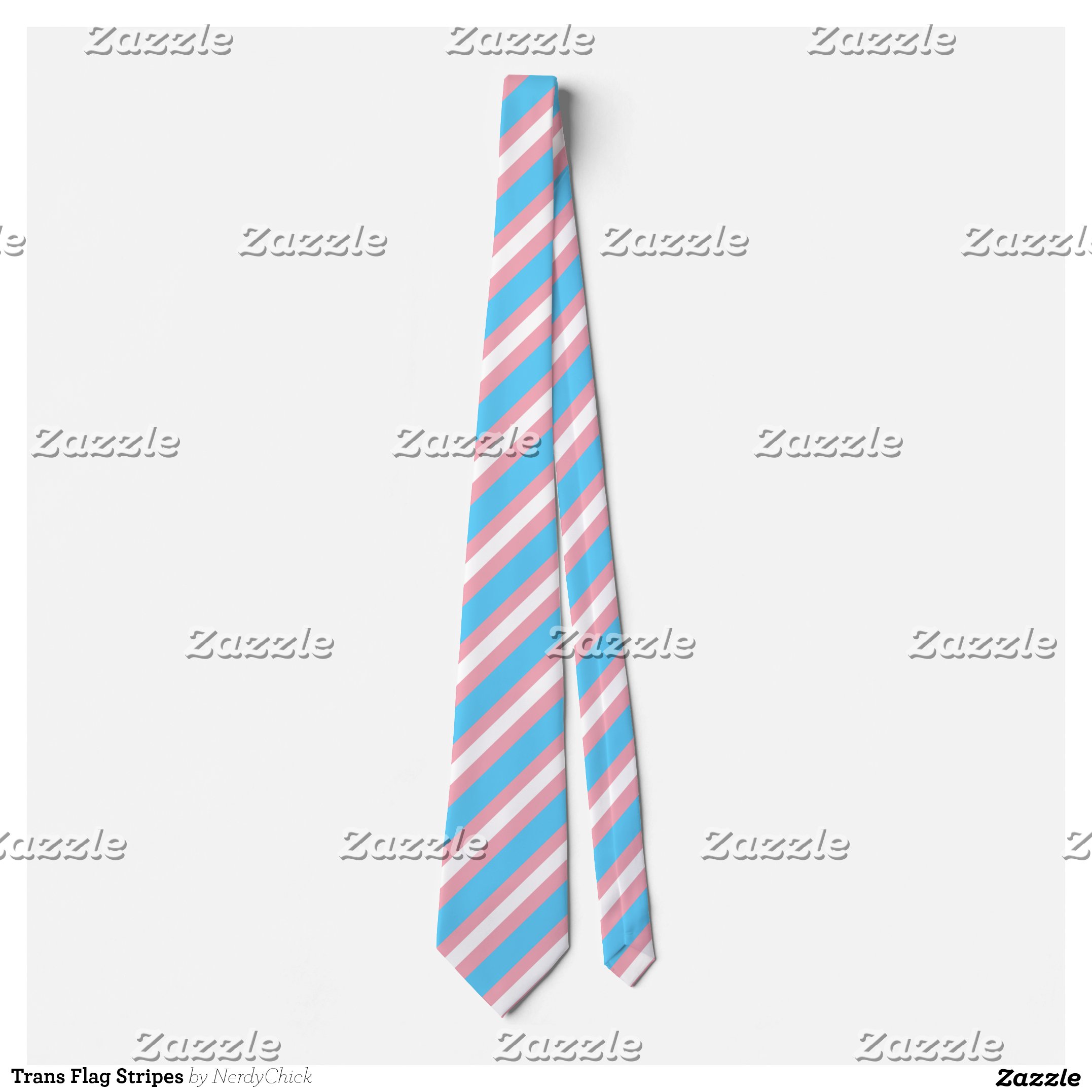 Trans Flag Stripes Neck Tie