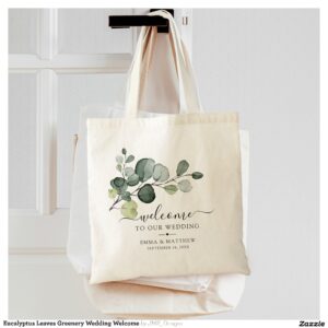 Eucalyptus Leaves Greenery Wedding Welcome Tote Bag