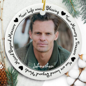 Remembrance Sympathy Keepsake Memorial Photo Ceramic Ornament