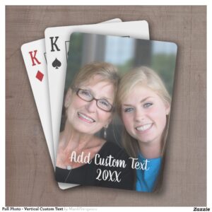 Full Photo - Vertical Custom Text Poker Cards