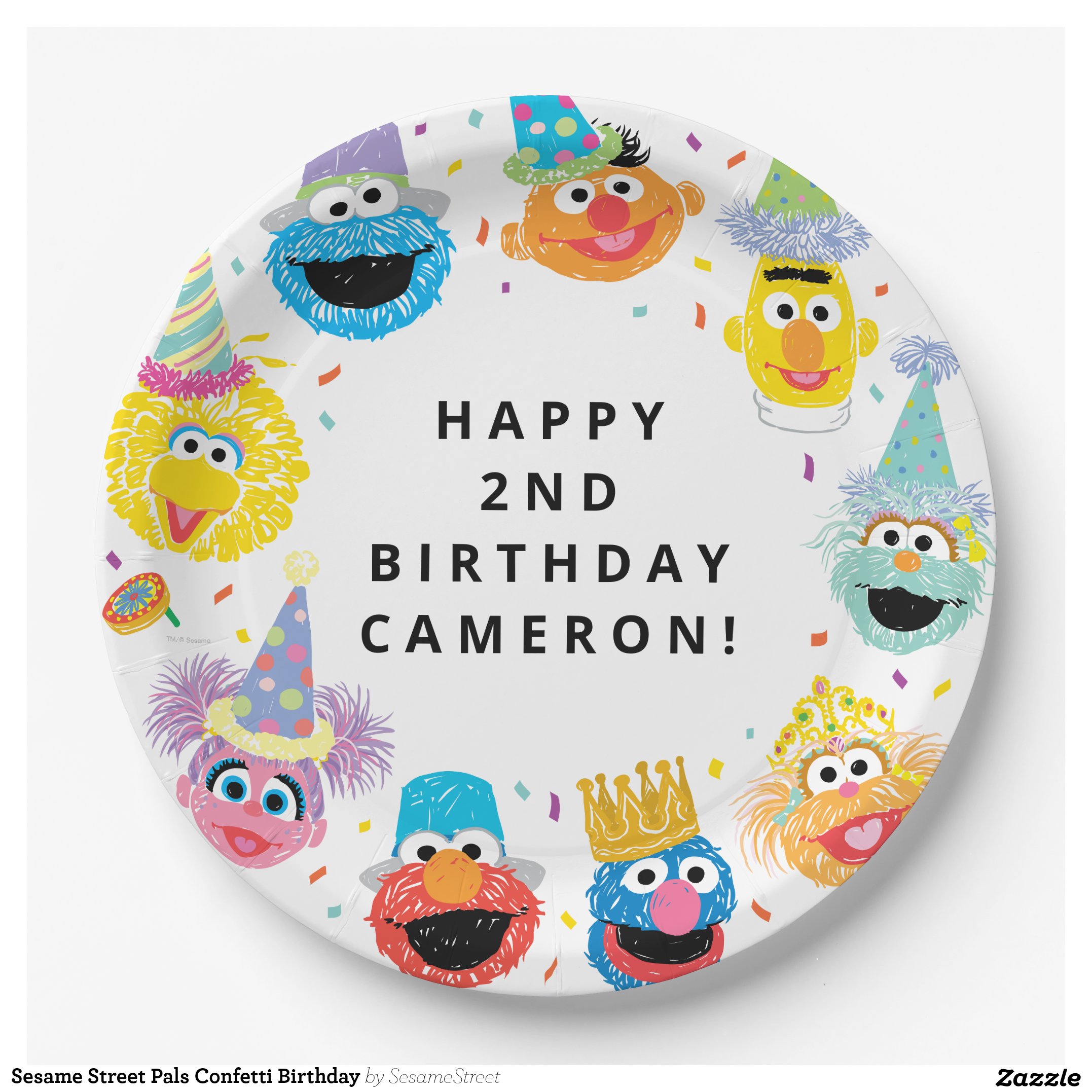 Sesame Street Pals Confetti Birthday Paper Plates