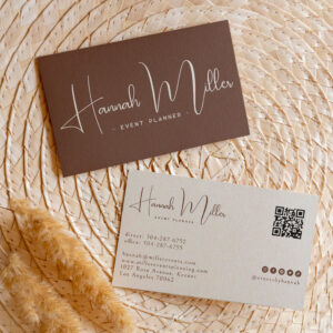 Terracotta Modern Elegant Minimalist QR Code Business Card