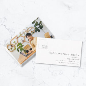 Simple Modern Minimal Professional Logo Photo Business Card