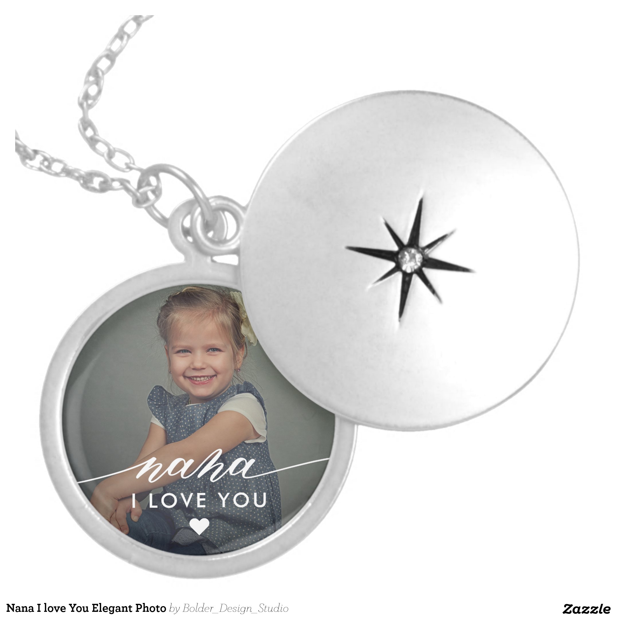 Nana I love You Elegant Photo Locket Necklace